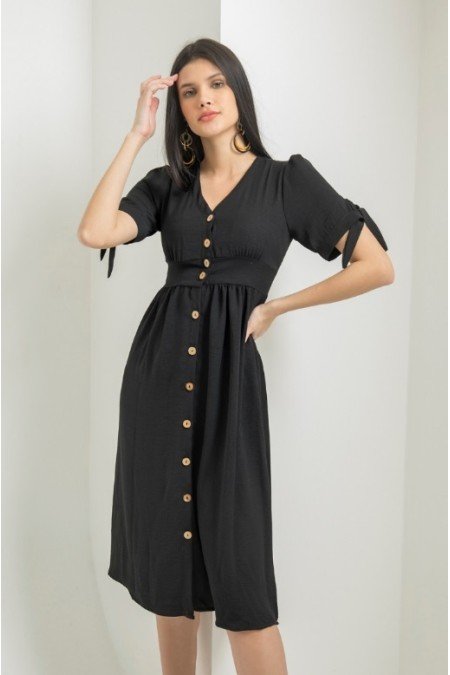 Siyah Elbise Aerobın Kumaş