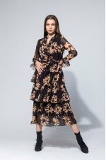 Desenli Elbise Şifon Kumaş Desenli Elbise Şifon Kumaş