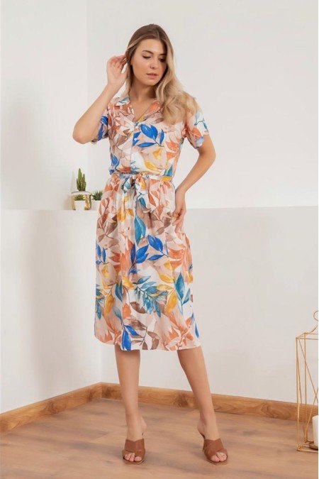 Desenli Elbise Viscon Kumaş