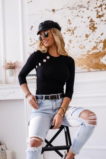 Siyah Bluz Kaşkorse Kumaş