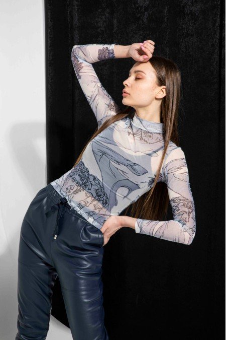 Desenli Bluz Şifon Kumaş