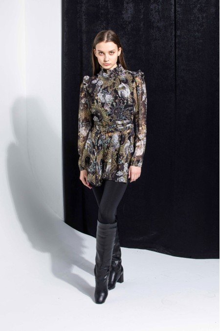 Desenli Elbise Şifon Kumaş