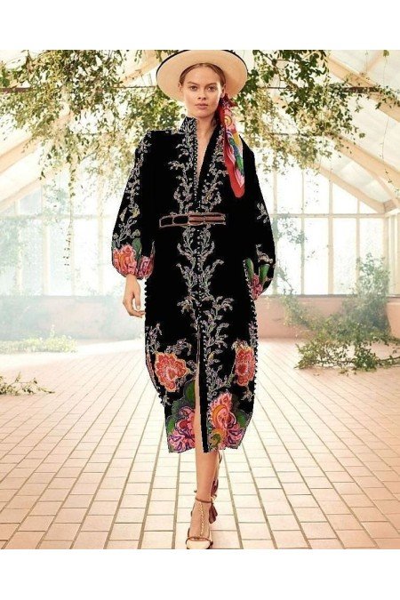 Desenli Elbise Atlas Kumaş Desenli Elbise Atlas Kumaş