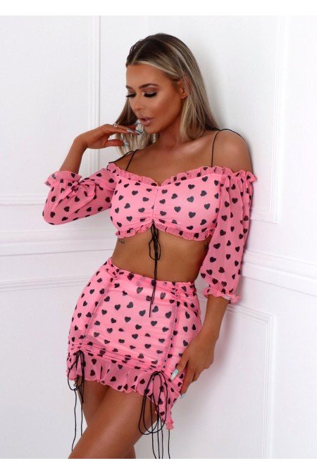 Pembe Takım Şifon Kumaş Pembe Takım Şifon Kumaş