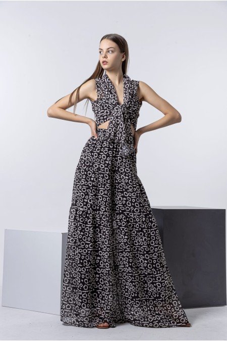 Desenli Pantolon Şifon Kumaş