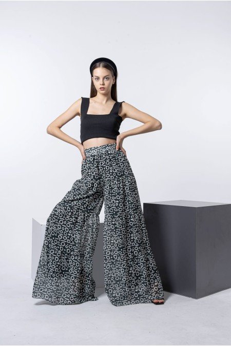 Desenli Pantolon Şifon Kumaş