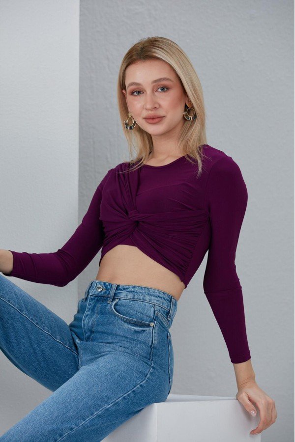 Mürdüm Bluz Crop Mürdüm Bluz Crop