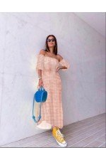 Pudra Elbise Poplin Kumaş Pudra Elbise Poplin Kumaş