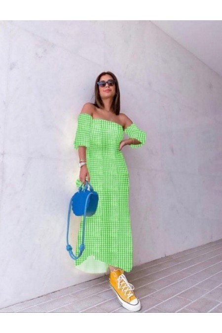 Yeşil Elbise Poplin Kumaş