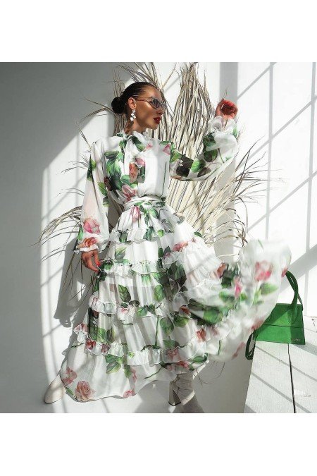 Desenli Elbise Jennyfer Krep Kumaş Desenli Elbise Jennyfer Krep Kumaş