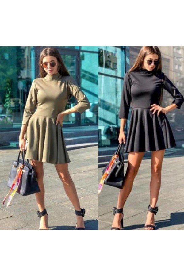 Siyah Elbise Dalgıç Kumaş Siyah Elbise Dalgıç Kumaş