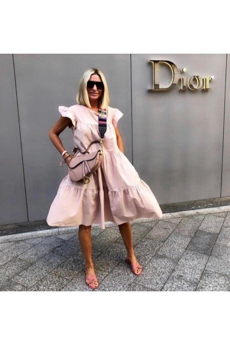 Pudra Elbise Poplin Kumaş