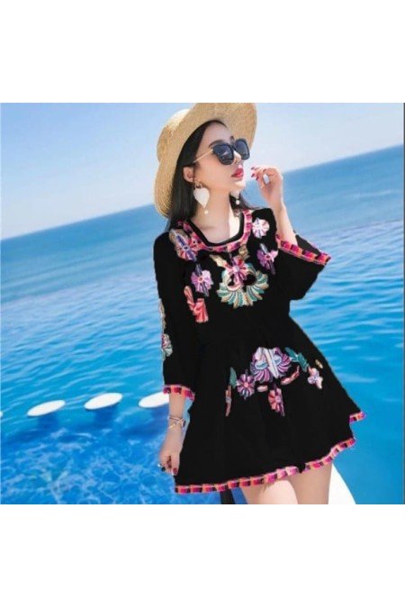 Siyah Elbise Poplin Kumaş Siyah Elbise Poplin Kumaş