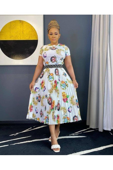 Desenli Takım Jennyfer Krep Kumaş Desenli Takım Jennyfer Krep Kumaş