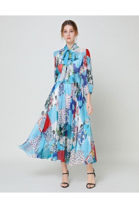 Desenli Elbise Jennyfer Krep Kumaş Desenli Elbise Jennyfer Krep Kumaş