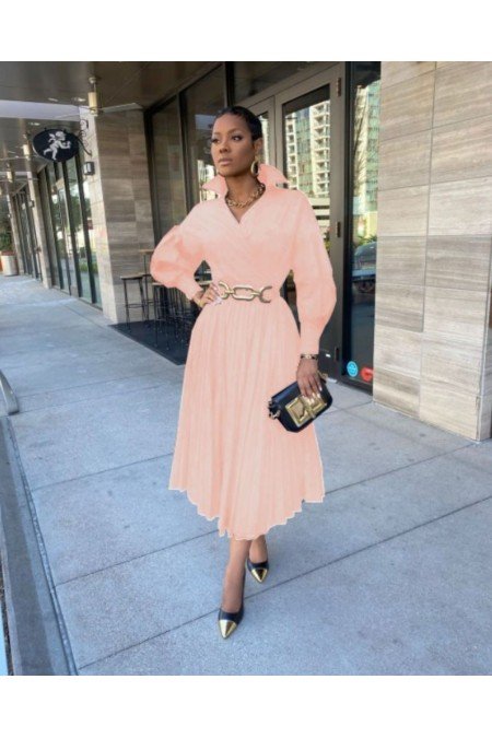 Pudra Elbise Jennyfer Krep Kumaş