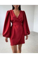 Bordo Elbise Atlas Kumaş Bordo Elbise Atlas Kumaş