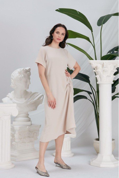 Ekru Elbise Airobin Kumaş