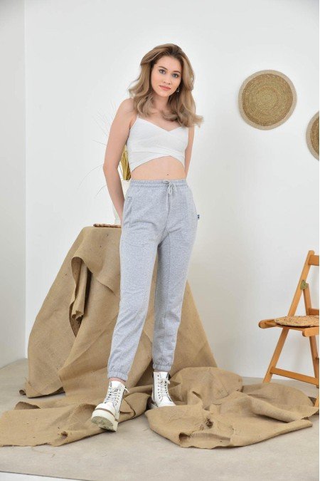 Gri Eşofman Takım Eşofman Altı