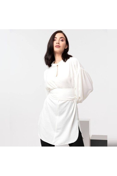 Beyaz Tunik Airobin Kumaş