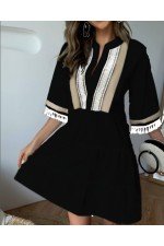 Siyah Elbise Poplin Kumaş Siyah Elbise Poplin Kumaş