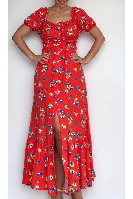 Desenli Elbise Viscon Kumaş Desenli Elbise Viscon Kumaş