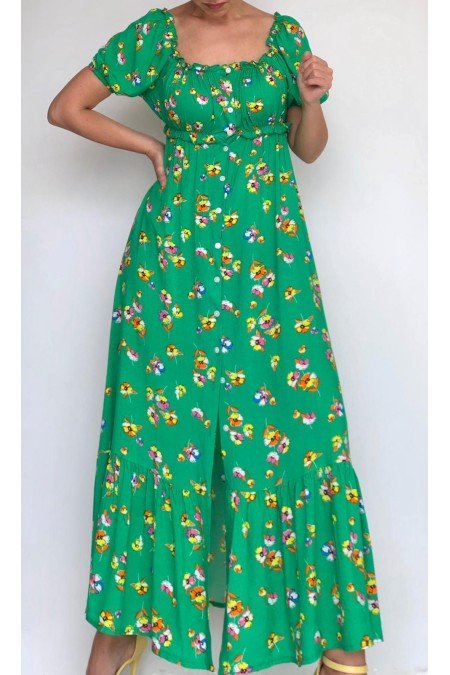 Desenli Elbise Viscon Kumaş Desenli Elbise Viscon Kumaş