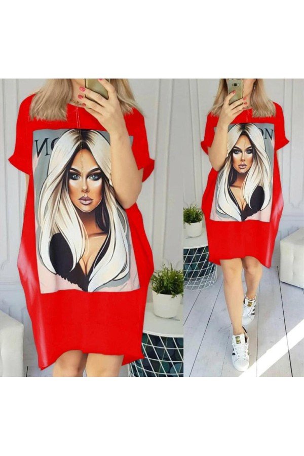 Kırmızı Tunik Elbise Kırmızı Tunik Elbise