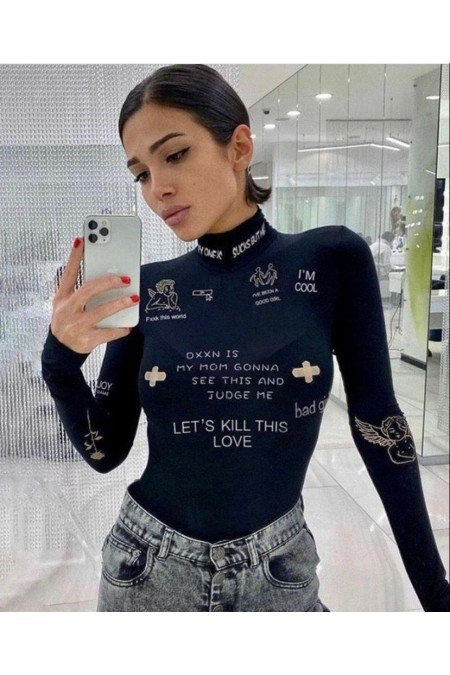 Siyah Bluz Boydsuit Siyah Bluz Boydsuit