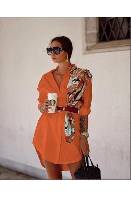 Orange Elbise Jennyfer Krep Kumaş