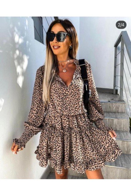 Desenli Elbise Viscon Kumaş Desenli Elbise Viscon Kumaş