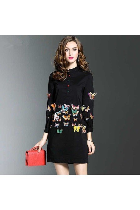 Siyah Elbise Poplin Kumaş