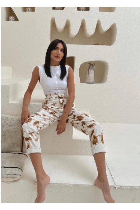 Kahve Beyaz Pantolon Kahve Beyaz Pantolon