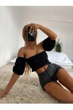 Siyah Bluz Crop Siyah Bluz Crop