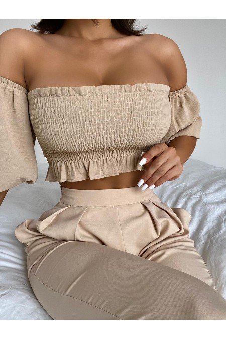 Vizon Bluz Crop Vizon Bluz Crop