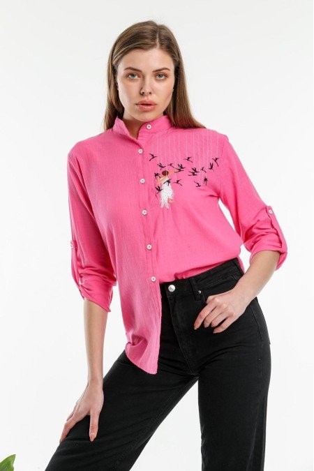 Pembe Gömlek Pamuklu Pembe Gömlek Pamuklu