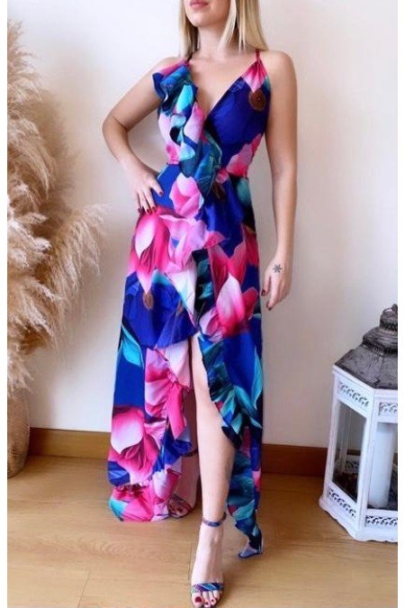 Çiçek Desenli Elbise Krep Kumaş