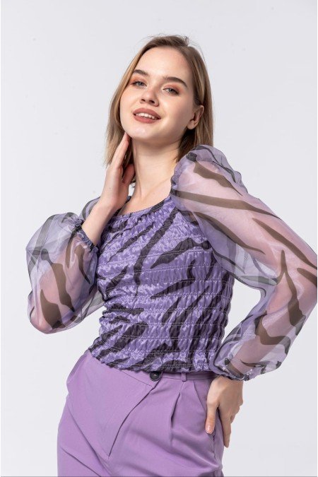 Desenli Bluz Desenli Bluz