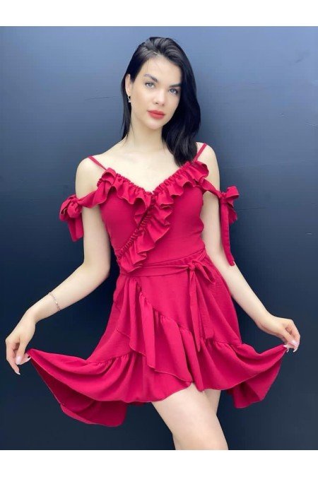 Fuşya Elbise Ayrobin Kumaş