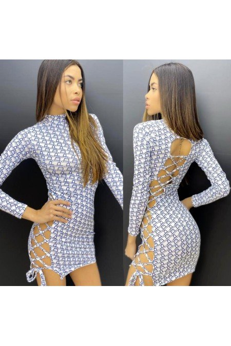 Desenli Elbise Micro Kumaş