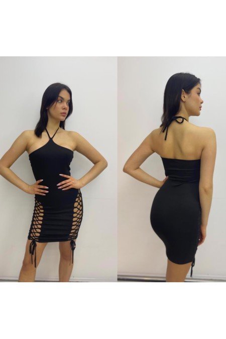 Siyah Elbise Scuba Kumaş