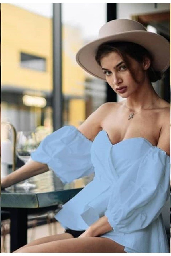 Mavi Bluz Poplin Kumaş Mavi Bluz Poplin Kumaş