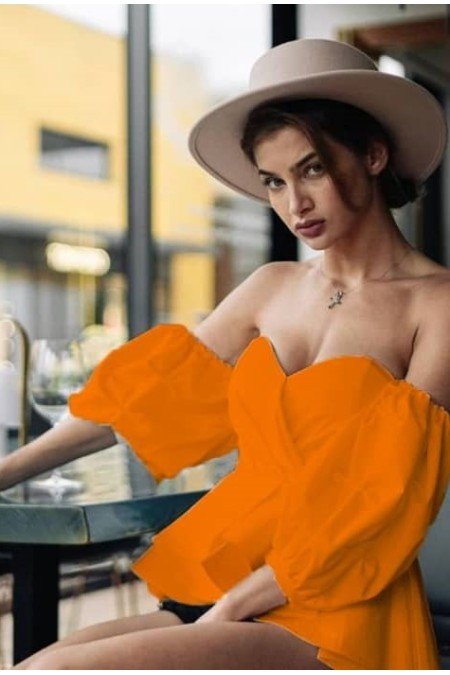 Orange Bluz Poplin Kumaş Orange Bluz Poplin Kumaş