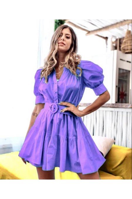 Mor Elbise Poplin Kumaş Mor Elbise Poplin Kumaş