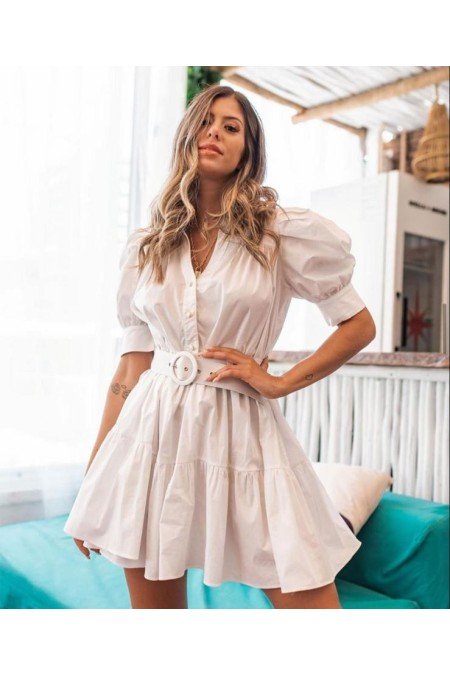 Beyaz Elbise Poplin Kumaş Beyaz Elbise Poplin Kumaş