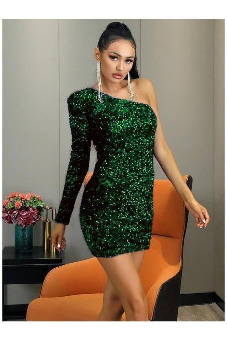 Zümrüt Yeşil Abiye Payetli