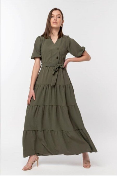 Haki Elbise Ayrobin Kumaş