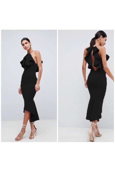 Siyah Abiye Scuba Kumaş