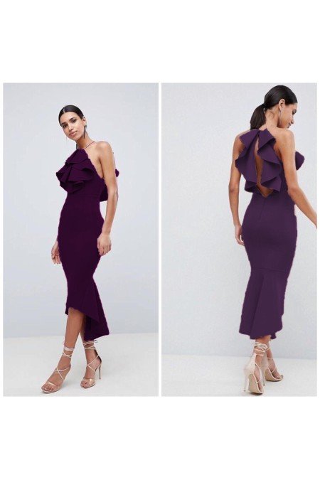 Mürdüm Abiye Scuba Kumaş