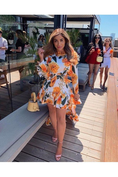 Desenli Elbise Jennyfer Krep Kumaş Desenli Elbise Jennyfer Krep Kumaş